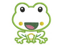 Stickmuster - Frosch lachend Appli